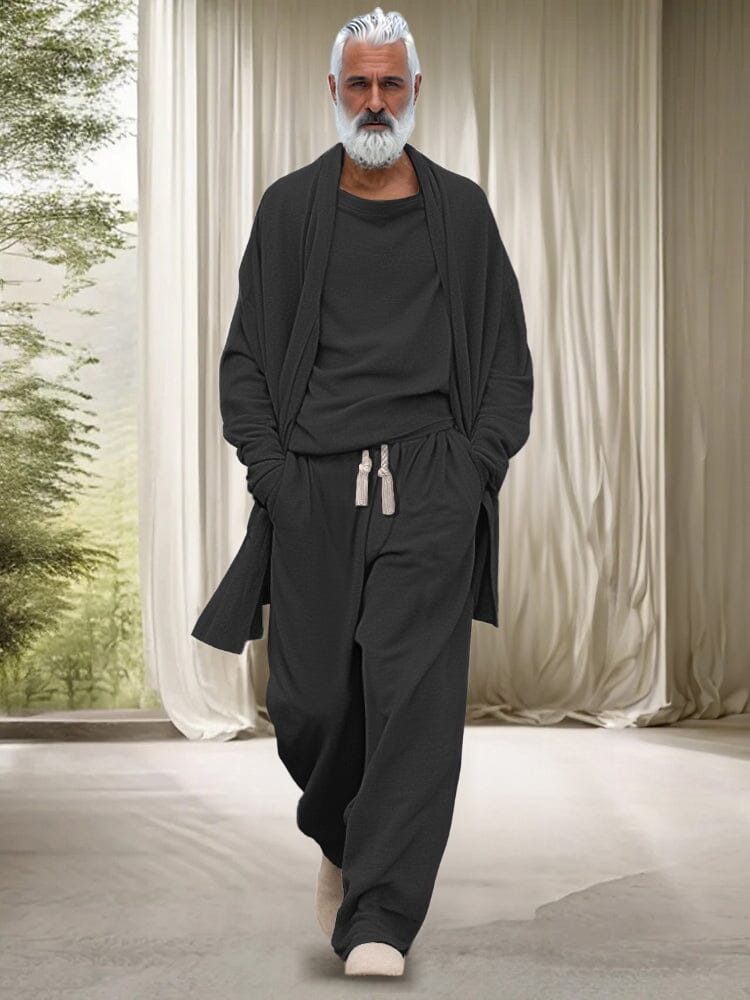 Stretch Woven Three-Piece Lounge Set — Men's | Relaxed Fit | Elevated Casual