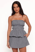 Luna — Gingham Woven Skirt Set | Bold Print | Clean Two-Piece Fit