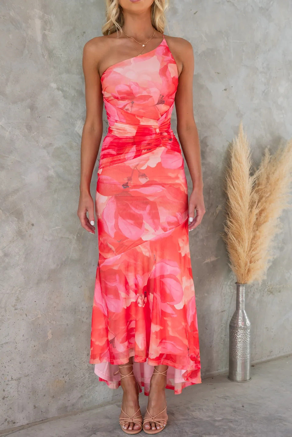 Margaux — Pleated Chiffon Maxi Dress | Flowing Silhouette | Effortless Elegance