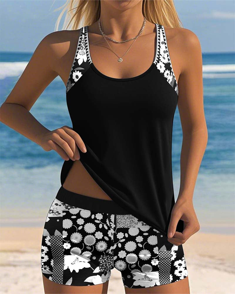 Melanie — Floral Two-Piece Swimsuit | Feminine Print | Beach & Pool
