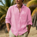 Linen Turn-Down Collar Shirt — Men's | Relaxed Fit | Clean Summer Staple