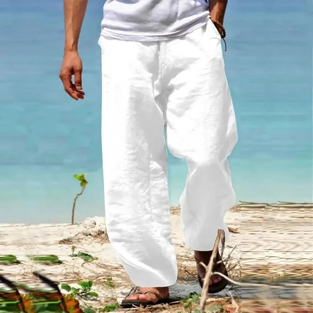 Linen-Cotton Straight-Leg Trousers — Men's | Relaxed Fit | Breathable Summer