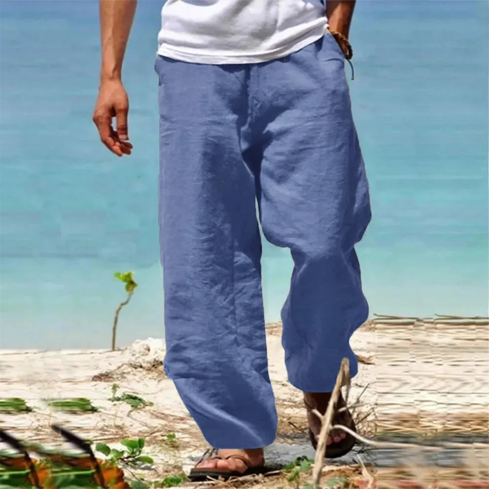 Linen-Cotton Straight-Leg Trousers — Men's | Relaxed Fit | Breathable Summer