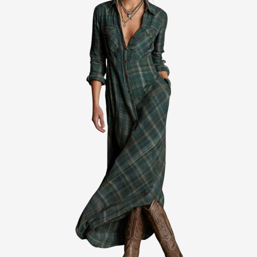 Mia — Woven Maxi Dress | Flowing Silhouette | Timeless Wardrobe Essential