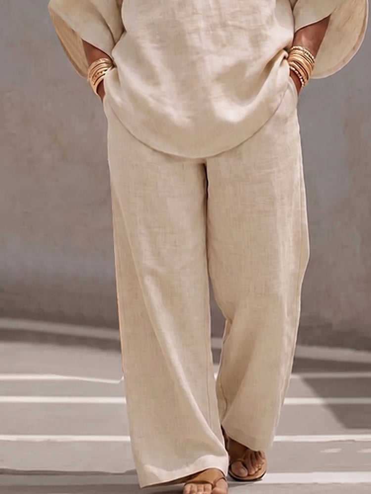 Cotton Batwing-Sleeve Two-Piece Set — Men's | Relaxed Oversized Fit | Minimal Streetwear