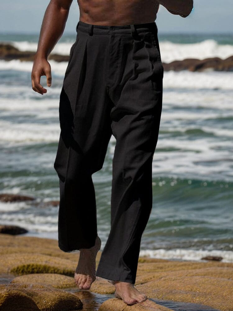 Minimalist Straight-Leg Linen Trousers — Men's | Relaxed Fit | Clean Essential
