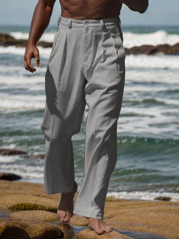 Minimalist Straight-Leg Linen Trousers — Men's | Relaxed Fit | Clean Essential