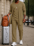 Cotton Blend Travel Three-Piece Set — Men's | Packable Relaxed Fit | Minimalist Travel