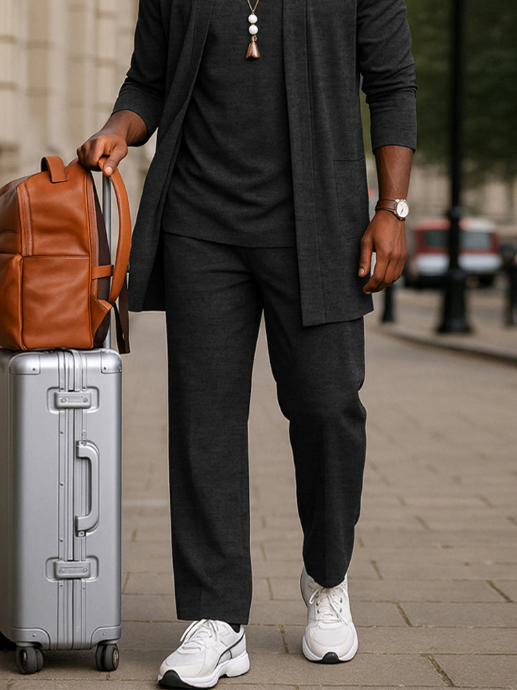 Cotton Blend Travel Three-Piece Set — Men's | Packable Relaxed Fit | Minimalist Travel