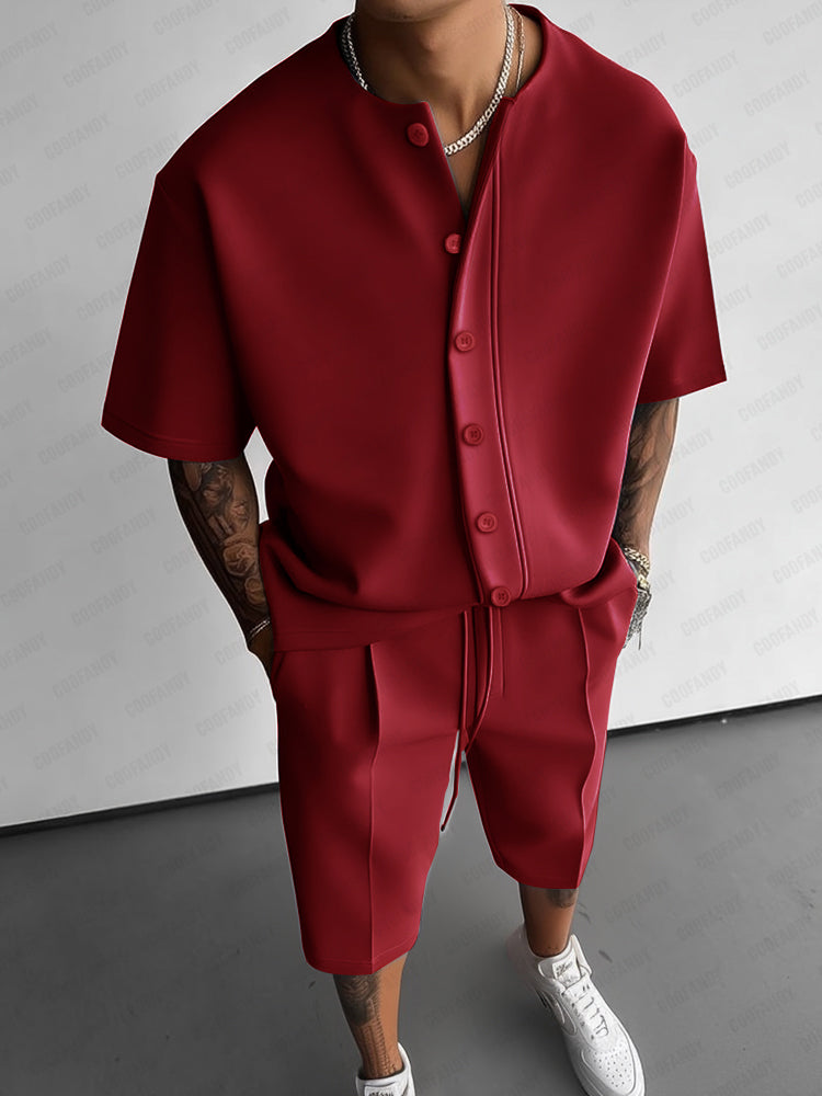 Stretch Woven Summer Two-Piece Set — Men's | Comfort Relaxed Fit | Clean Casual