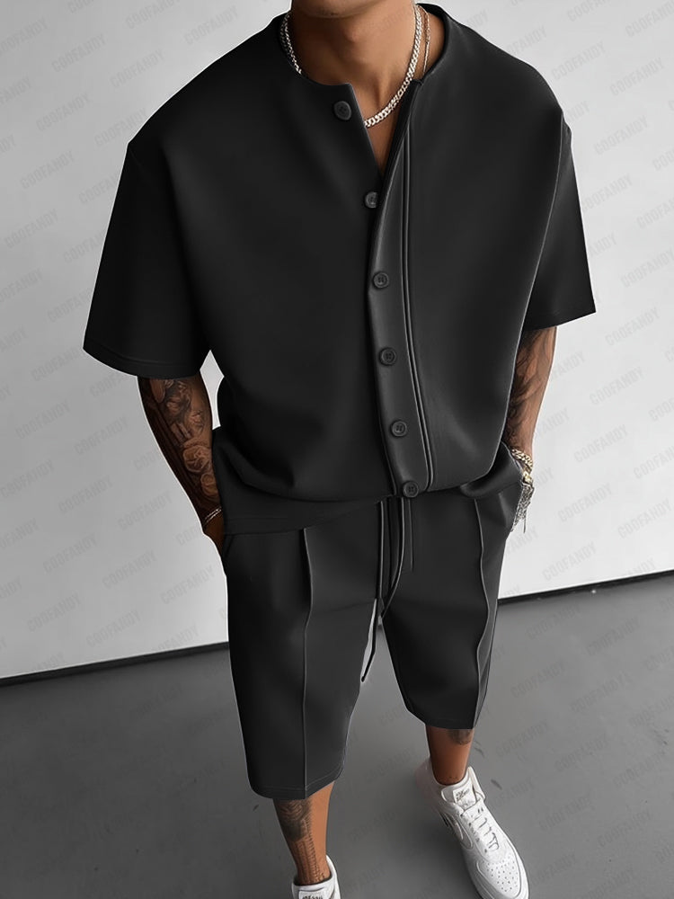 Stretch Woven Summer Two-Piece Set — Men's | Comfort Relaxed Fit | Clean Casual
