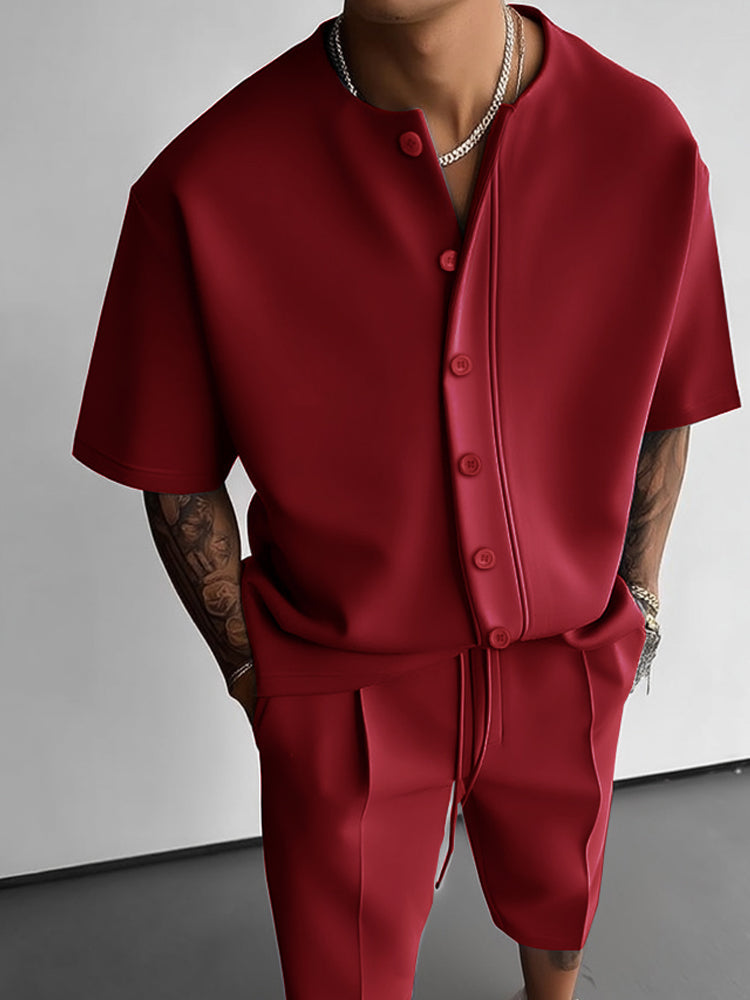 Stretch Woven Summer Two-Piece Set — Men's | Comfort Relaxed Fit | Clean Casual
