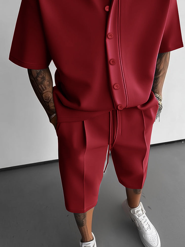 Stretch Woven Summer Two-Piece Set — Men's | Comfort Relaxed Fit | Clean Casual