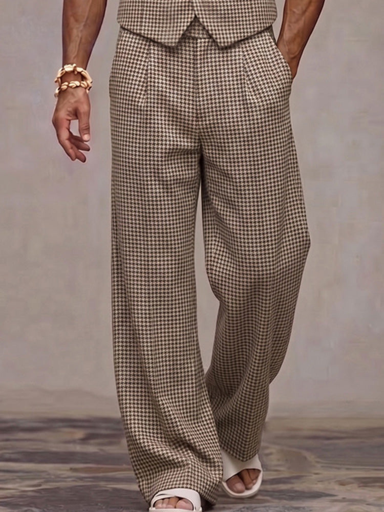 Plaid Suit Vest & Pants Set — Men's | Tailored Fit | Refined Smart Casual