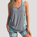 Nerida — Crisscross V-Neck Tankini with Shorts | Modest Coverage | Chic & Covered