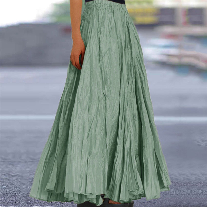 Ondine — Pleated A-Line Woven Maxi Skirt | Flowy Silhouette | Effortless Elegance