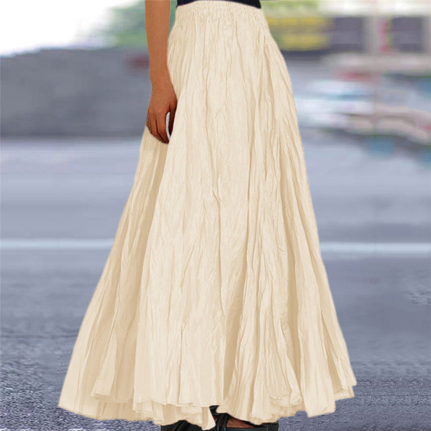 Ondine — Pleated A-Line Woven Maxi Skirt | Flowy Silhouette | Effortless Elegance