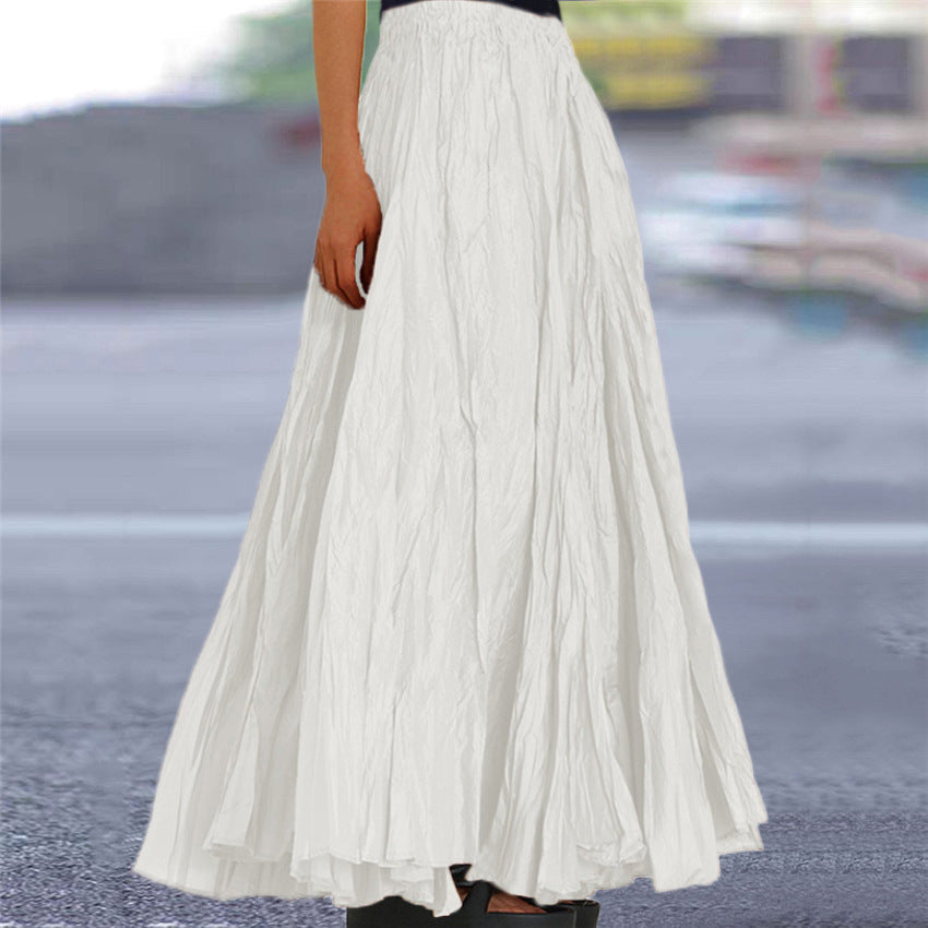 Ondine — Pleated A-Line Woven Maxi Skirt | Flowy Silhouette | Effortless Elegance