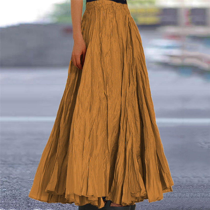 Ondine — Pleated A-Line Woven Maxi Skirt | Flowy Silhouette | Effortless Elegance