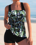 Ophelia — Printed Tankini with Shorts | Modest Three-Piece | Covered & Chic