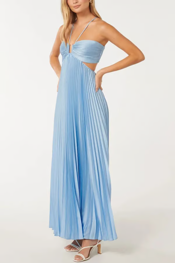 Orchid — Halter-Neck Woven Maxi Dress | Open Back | Bold & Beautiful