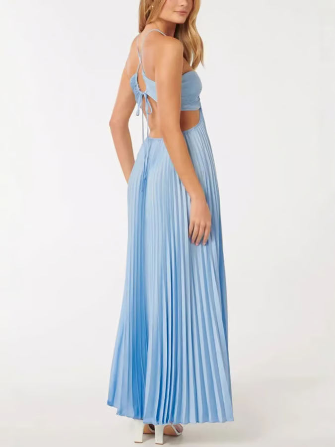 Orchid — Halter-Neck Woven Maxi Dress | Open Back | Bold & Beautiful