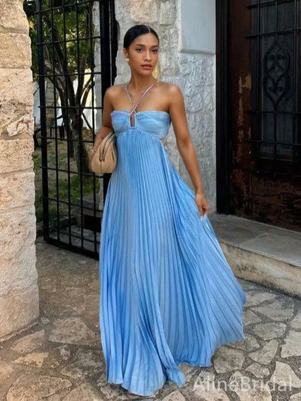 Orchid — Halter-Neck Woven Maxi Dress | Open Back | Bold & Beautiful