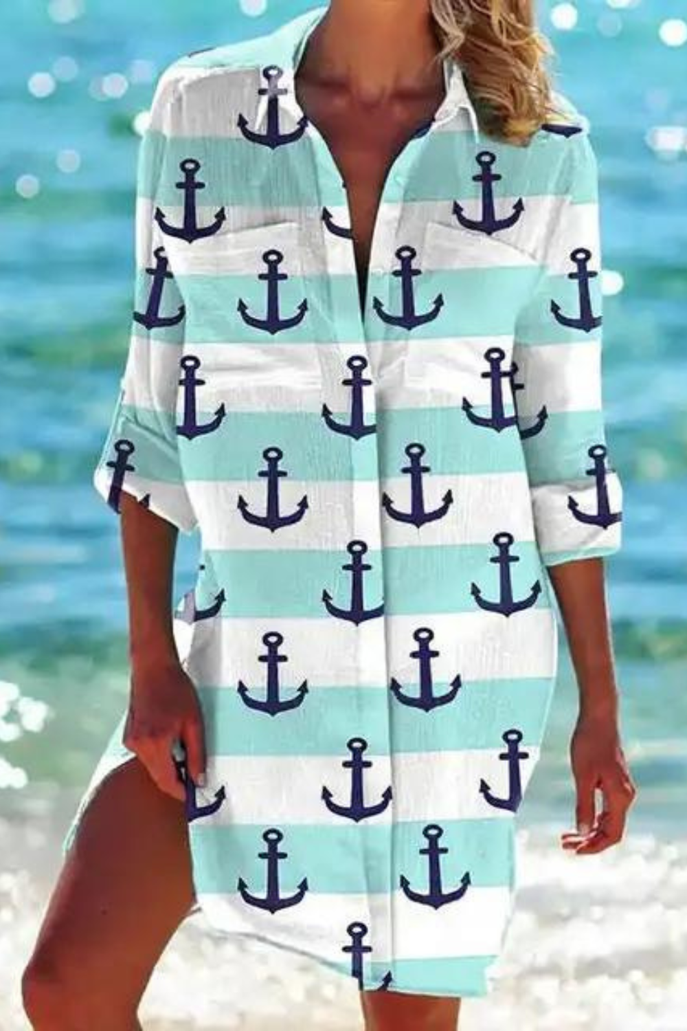 Paloma — Printed Button-Down Beach Cover-Up | Relaxed Fit | Resort Chic