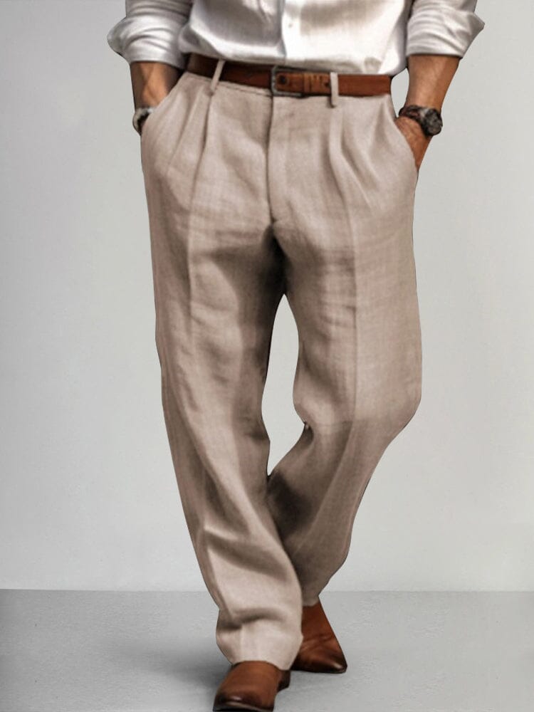 Cotton Linen Relaxed Trousers — Men's | Wide-Leg Fit | Premium Everyday