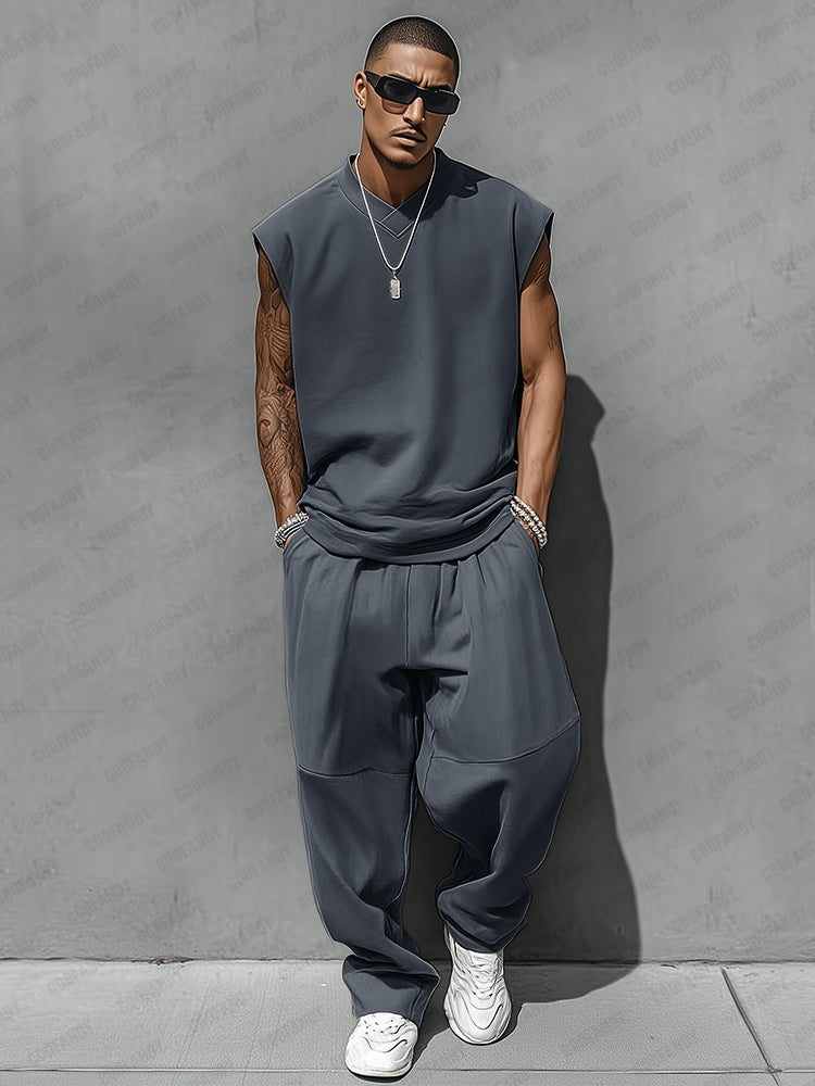 Cotton Blend Tank & Balloon Pants Set — Men's | Relaxed Two-Piece | Summer Minimal