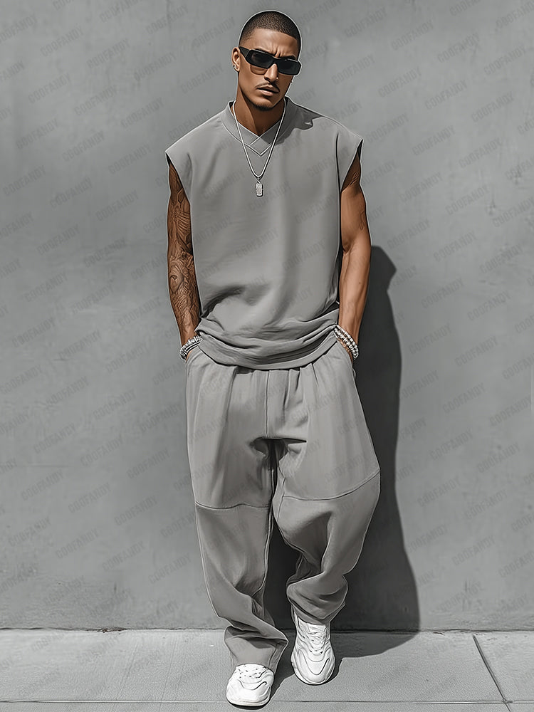 Cotton Blend Tank & Balloon Pants Set — Men's | Relaxed Two-Piece | Summer Minimal