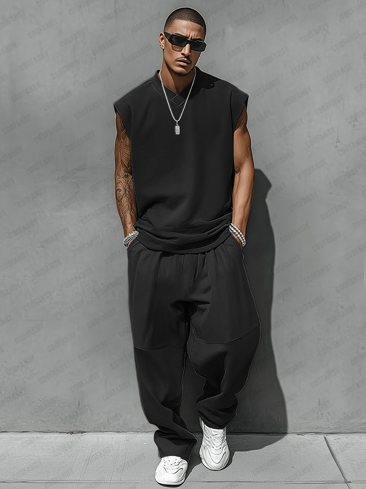 Cotton Blend Tank & Balloon Pants Set — Men's | Relaxed Two-Piece | Summer Minimal