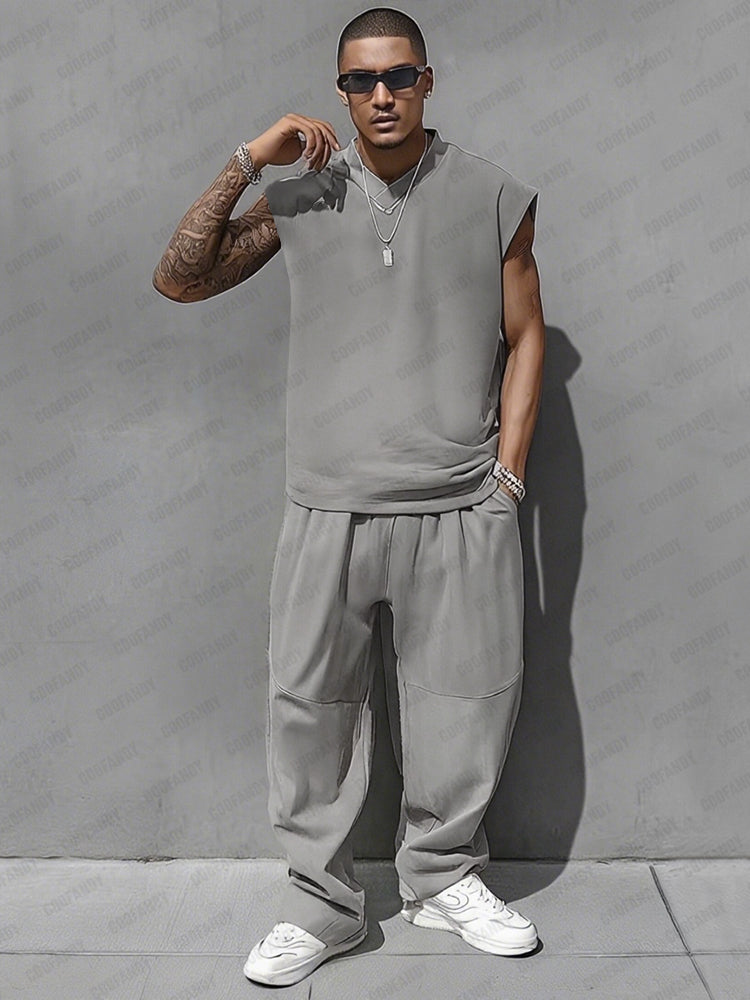 Cotton Blend Tank & Balloon Pants Set — Men's | Relaxed Two-Piece | Summer Minimal