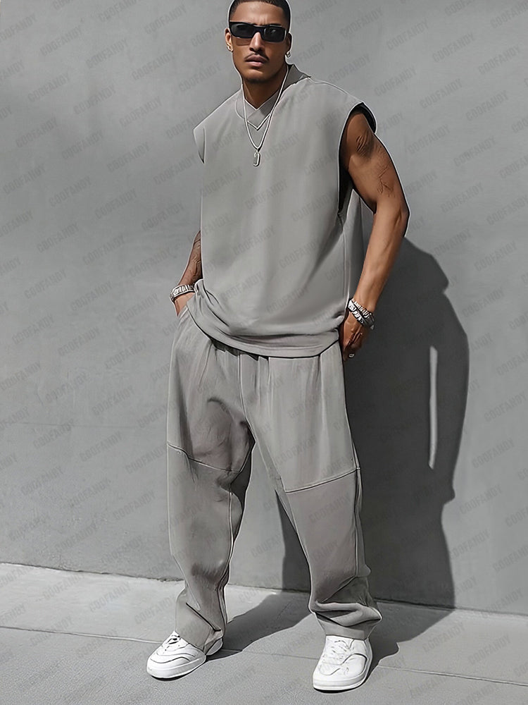 Cotton Blend Tank & Balloon Pants Set — Men's | Relaxed Two-Piece | Summer Minimal