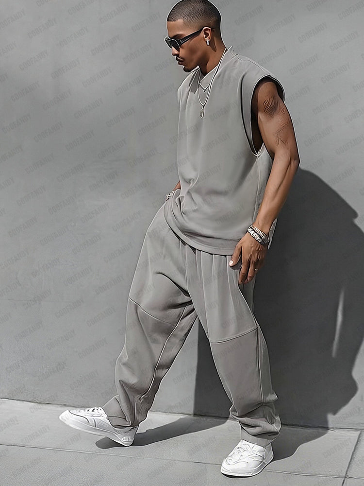 Cotton Blend Tank & Balloon Pants Set — Men's | Relaxed Two-Piece | Summer Minimal