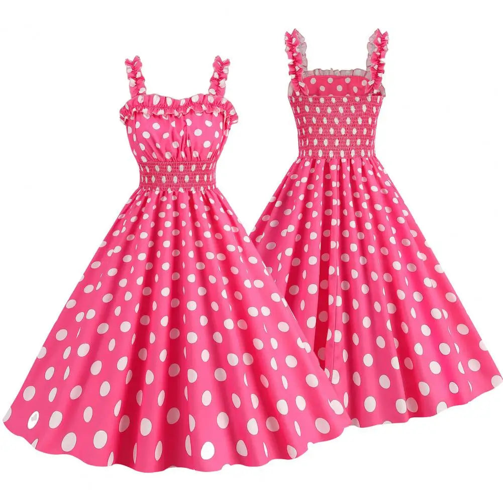 Plaid Strap Swing Woven Dress — Women's | Full Skirt Silhouette | Playful Pattern