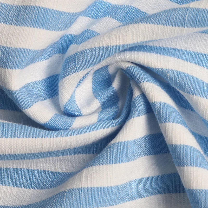 Striped Lace-Up Woven Mini Dress — Women's | Fitted Silhouette | Playful Summer