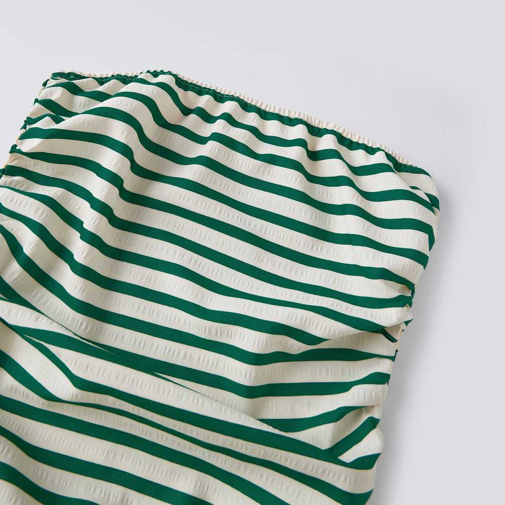 Striped Strapless Corset Dress — Women's | Structured Bodice | Bold Summer
