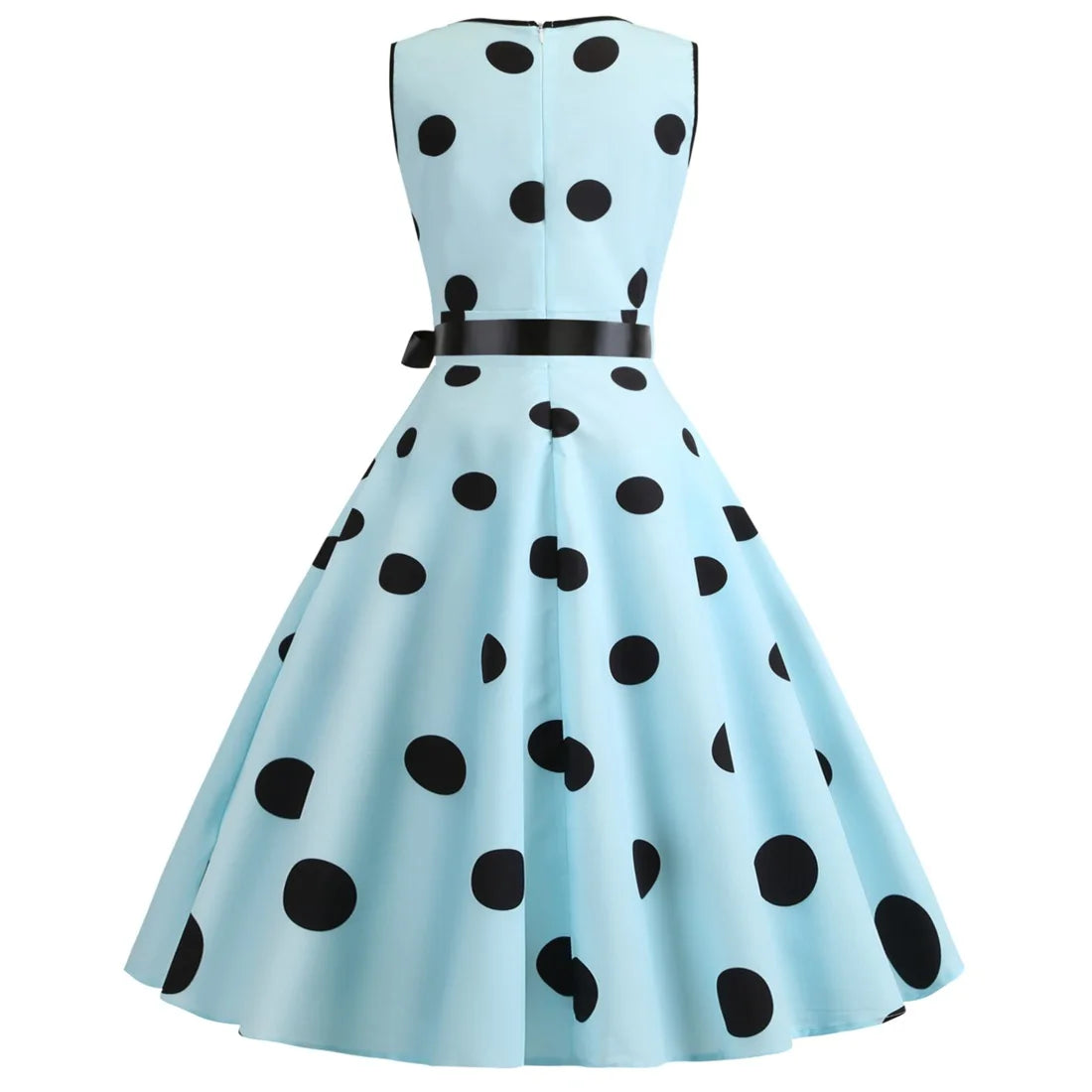 Polka Dot Bow Swing Dress — Women's | Full Skirt Silhouette | Vintage-Feminine