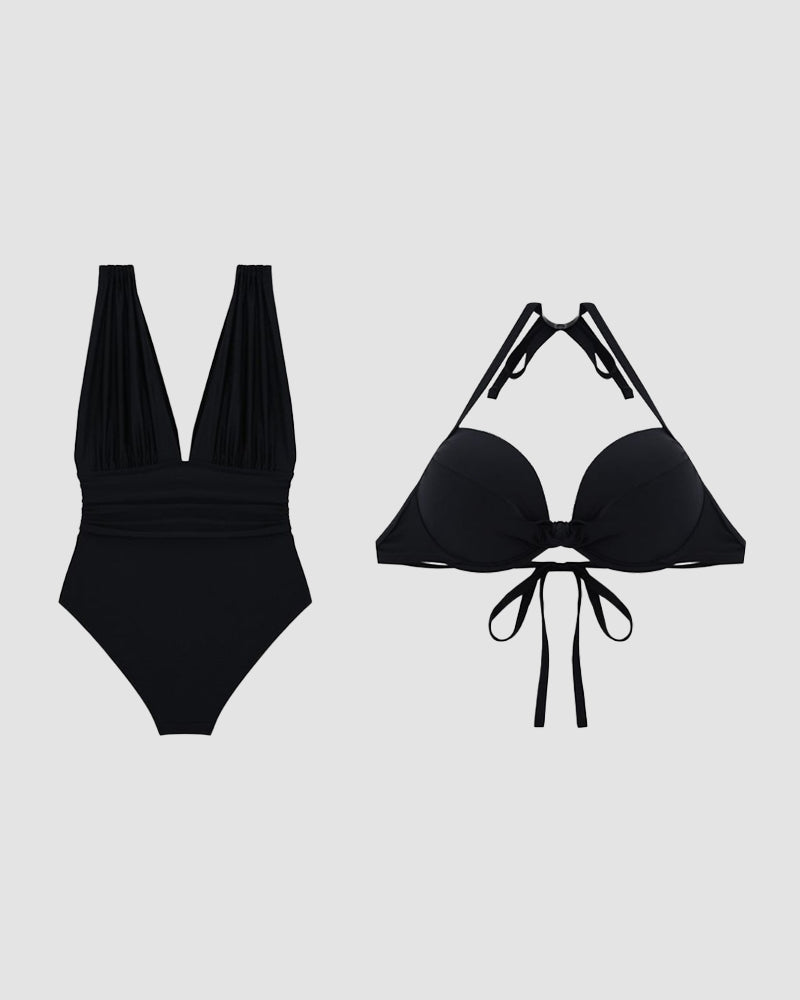 Seraphina — V-Neck Tummy-Control One-Piece Swimsuit | Sleek Silhouette | Supportive Style