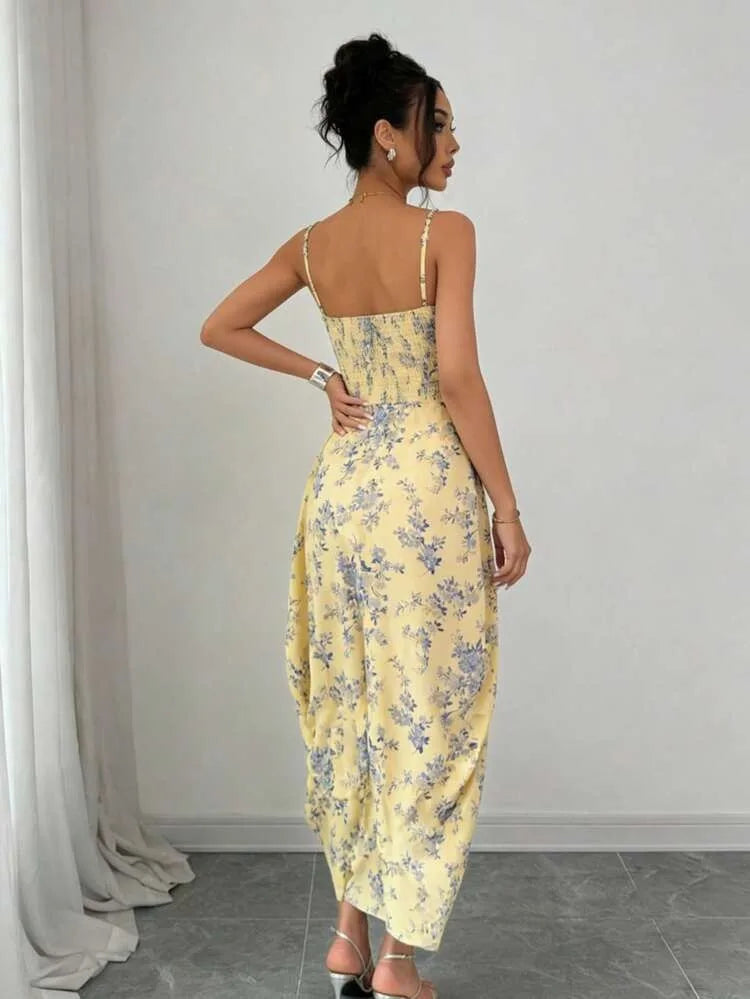 Strapless Side-Slit Woven Gown — Women's | Fitted Silhouette | Sleek Evening