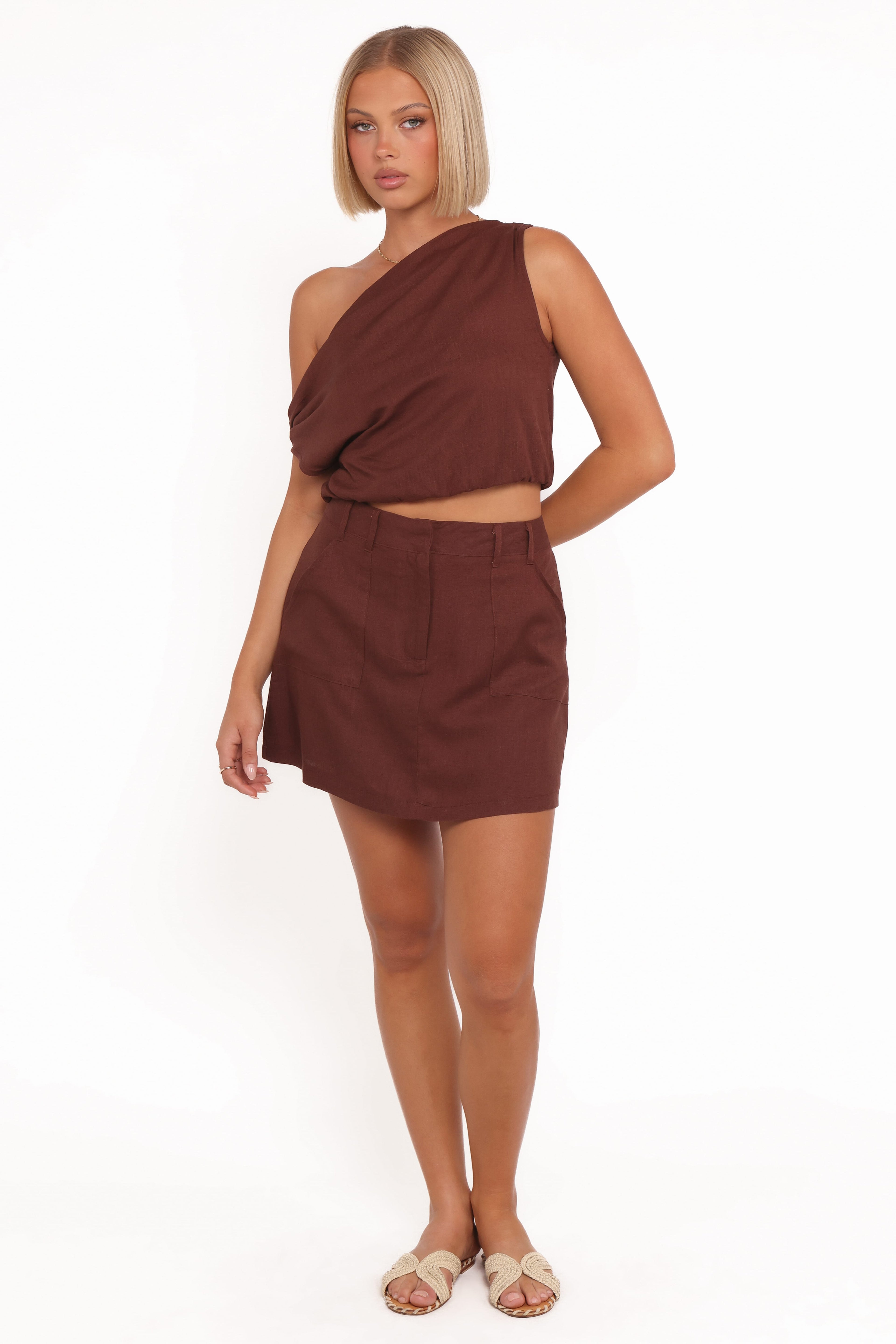 Shaw — Off-Shoulder Woven Top | Relaxed Drape | Beach & Coastal Style