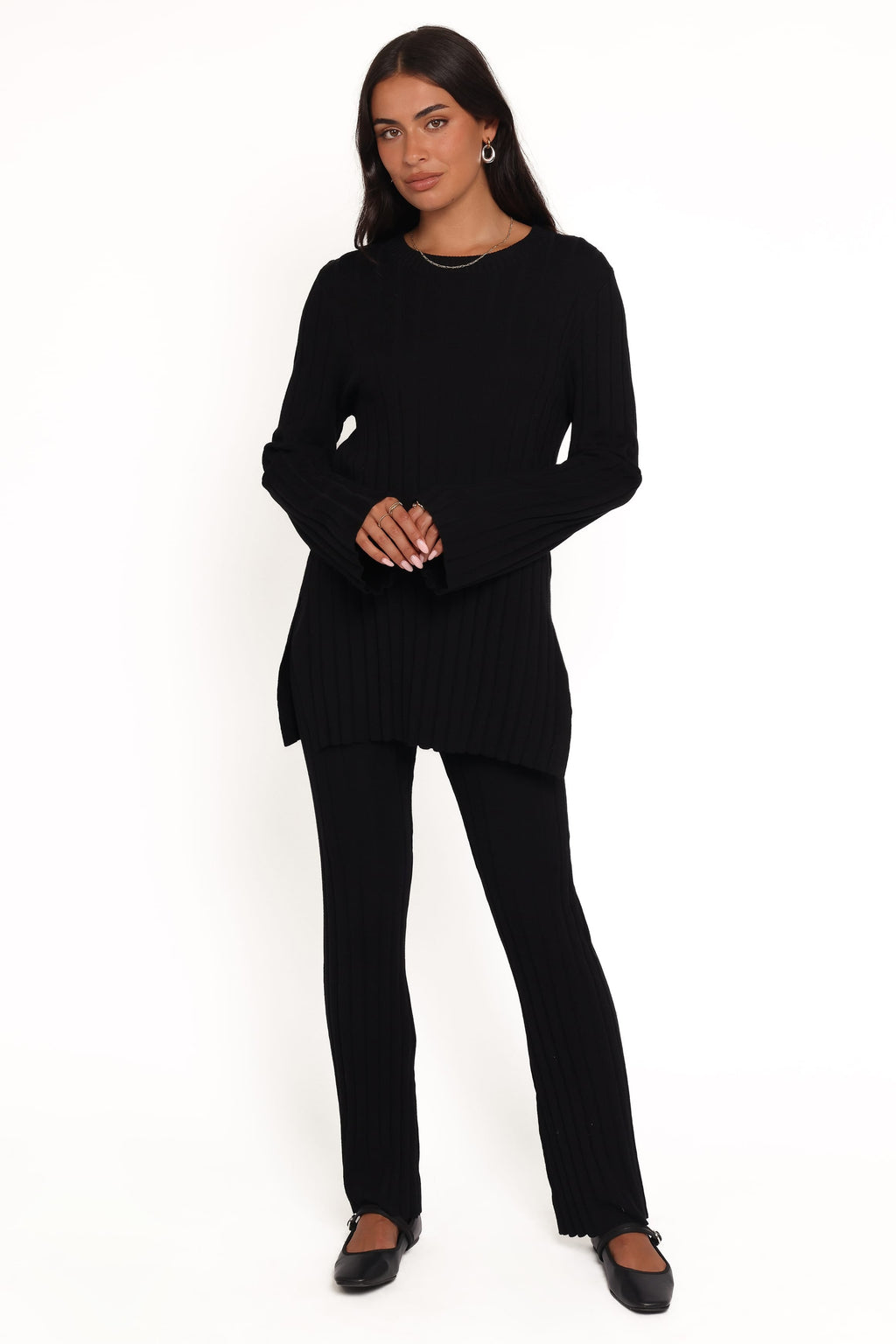 Silvie — Long-Sleeve Ribbed Knit Set | Stretch Fit | Elevated Loungewear