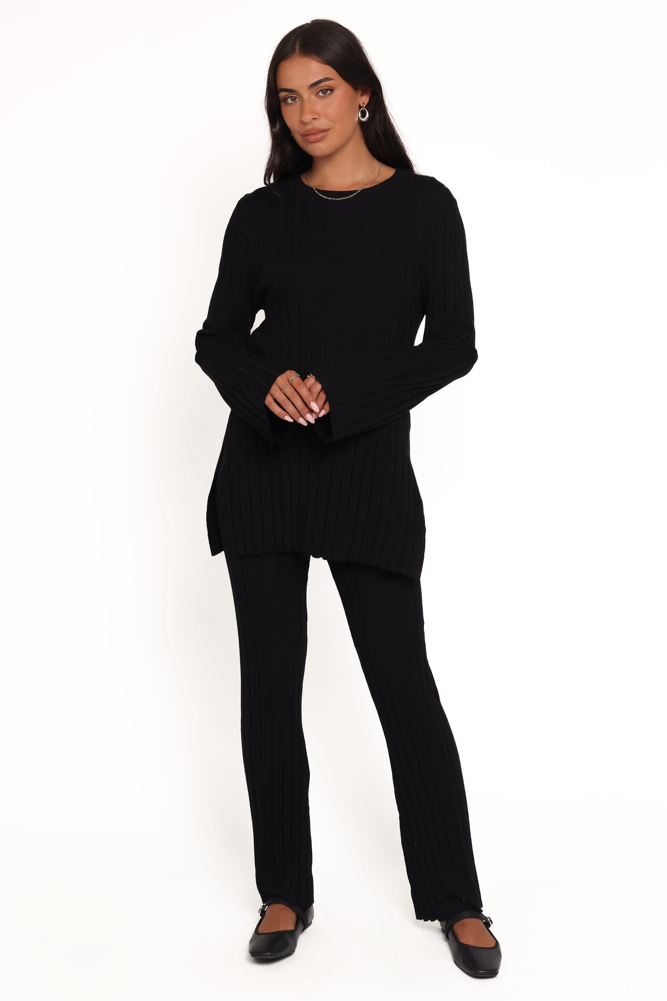 Silvie — Long-Sleeve Ribbed Knit Set | Stretch Fit | Elevated Loungewear
