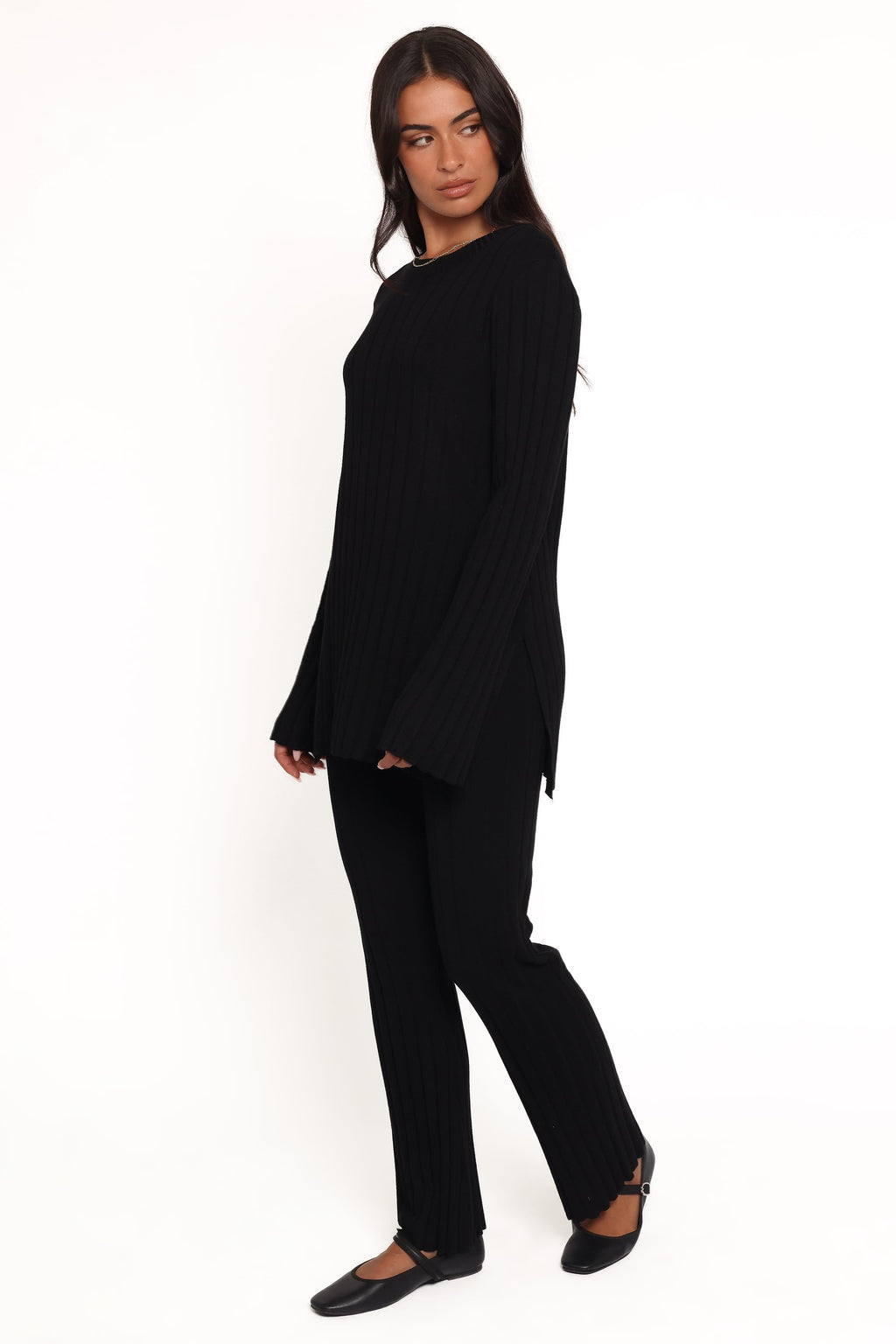 Silvie — Long-Sleeve Ribbed Knit Set | Stretch Fit | Elevated Loungewear