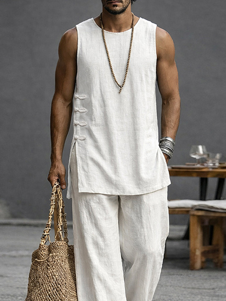 Cotton Tank Top & Pants Set — Men's | Relaxed Two-Piece | Minimal Summer
