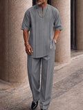 Pleated-Front Stretch Woven Trousers — Men's | Tailored Fit | Smart Casual Essential