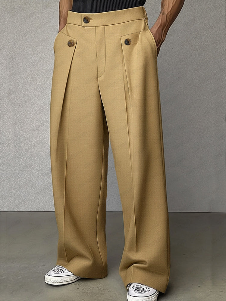 High-Waist Tailored Woven Trousers — Men's | Sharp Fit | Everyday Polished