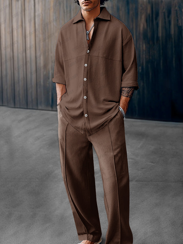 100% Cotton Loose-Fit Two-Piece Set — Men's | Relaxed Silhouette | Clean Minimal