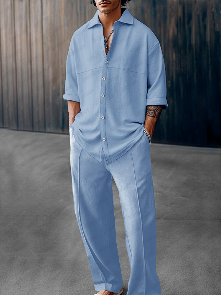 100% Cotton Loose-Fit Two-Piece Set — Men's | Relaxed Silhouette | Clean Minimal